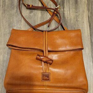Dooney and Bourke Florentine Medium Toggle Crossbody Bag in Tan Leather